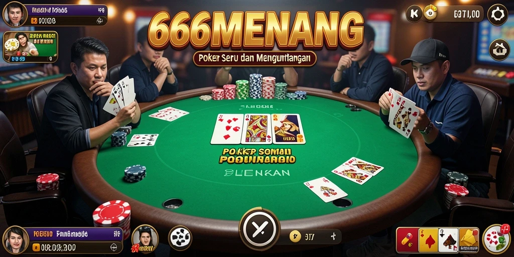 Tampilan gameplay seru di 66MENANG saat bermain Poker.