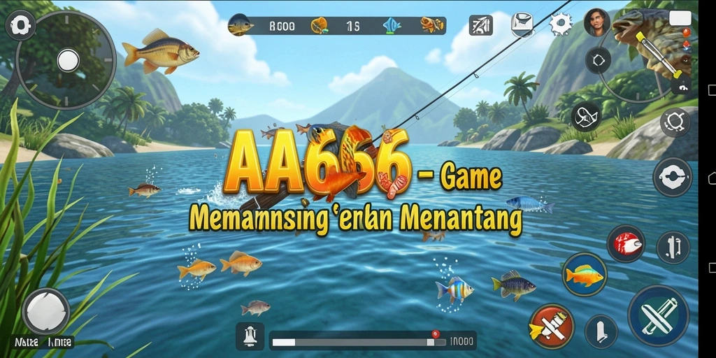 Tampilan gameplay AA666 yang menampilkan suasana memancing yang mendebarkan.