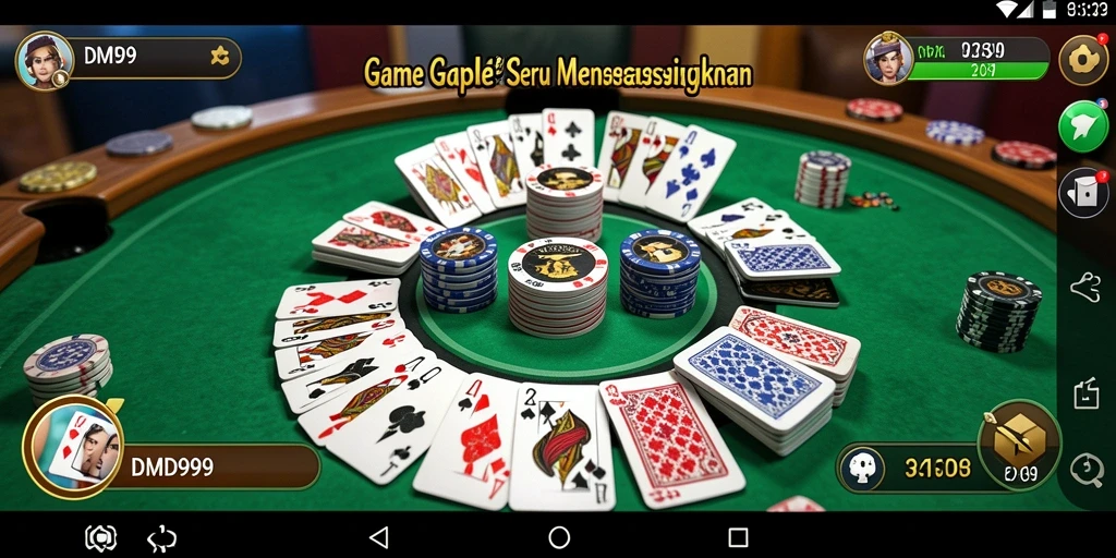 Tampilan gameplay DMD999 yang seru dalam permainan Gaple.