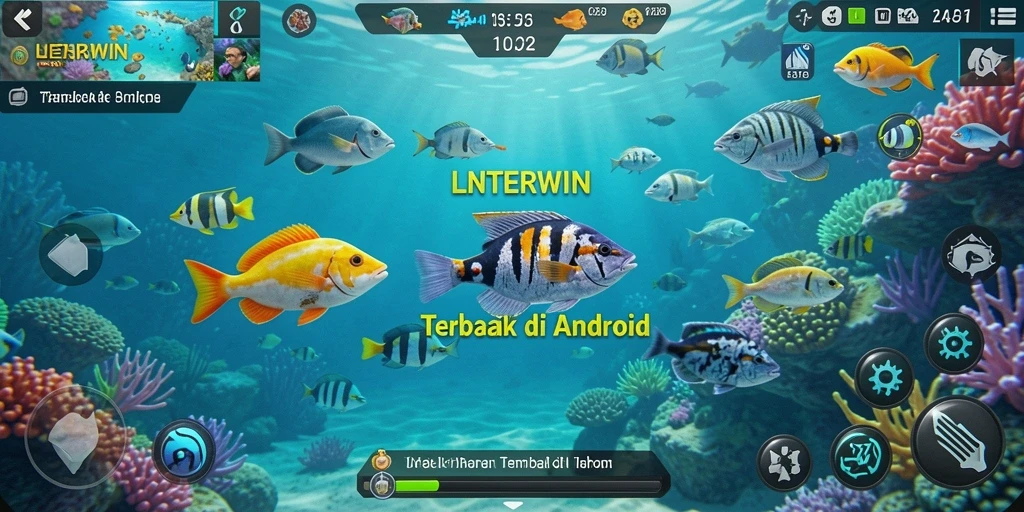 Screenshot LNTERWIN menampilkan gameplay seru Tembak Ikan.