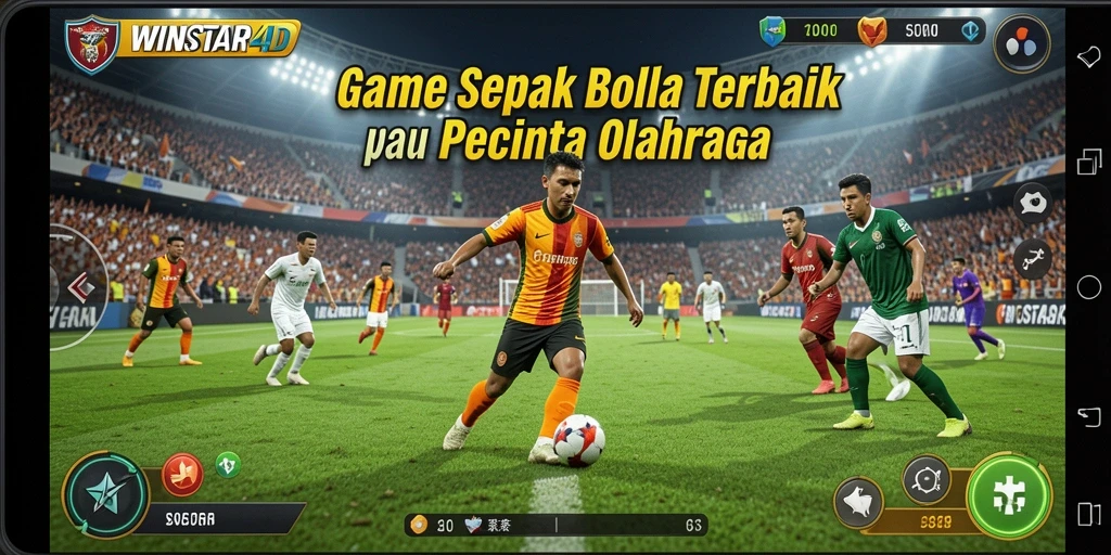 Screenshot <strong>WINSTAR4D</strong> menampilkan momen mendebarkan dalam pertandingan sepak bola.
